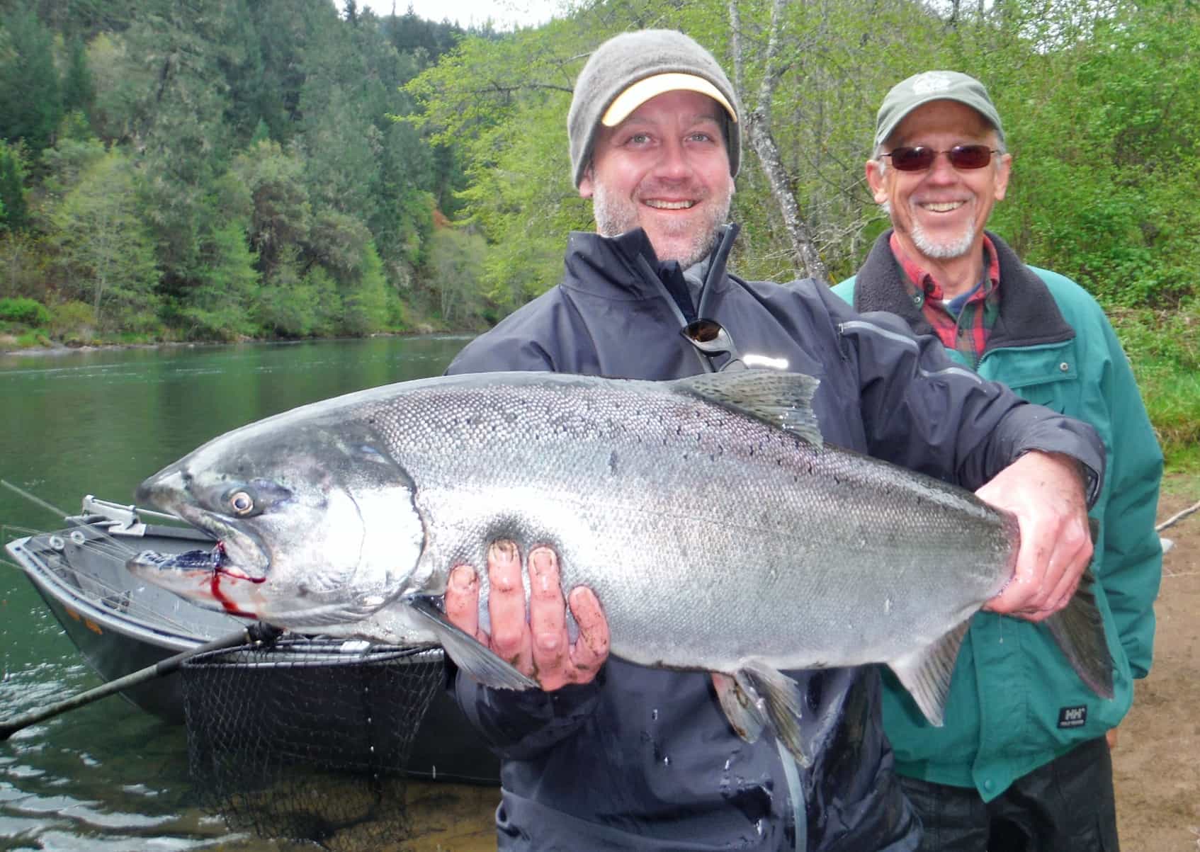 Rogue river spring salmon held by Russ, caught on the upper Rogue river.